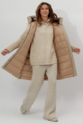 Оптом Пальто утепленное женское зимние бежевого цвета 112209B в Екатеринбурге, фото 7