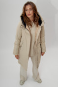 Оптом Пальто утепленное женское зимние бежевого цвета 112209B в Екатеринбурге, фото 9