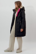 Оптом Пальто утепленное женское зимние черного цвета 112209Ch в Екатеринбурге, фото 5