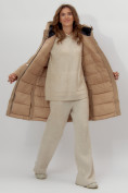 Оптом Пальто утепленное женское зимние горчичного цвета 112209G в Екатеринбурге, фото 4