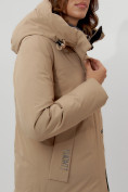 Оптом Пальто утепленное женское зимние горчичного цвета 112209G в Екатеринбурге, фото 8
