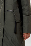 Оптом Пальто утепленное женское зимние темно-зеленого цвета 112209TZ в Екатеринбурге, фото 10