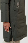 Оптом Пальто утепленное женское зимние темно-зеленого цвета 112209TZ в Екатеринбурге, фото 11