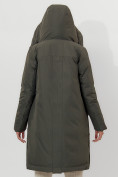 Оптом Пальто утепленное женское зимние темно-зеленого цвета 112209TZ в Екатеринбурге, фото 13