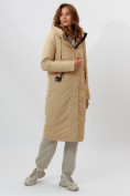Оптом Пальто утепленное женское зимние бежевого цвета 112210B в Волгоградке, фото 12