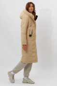 Оптом Пальто утепленное женское зимние бежевого цвета 112210B в Ростове-на-Дону, фото 14