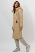 Оптом Пальто утепленное женское зимние бежевого цвета 112210B в Омске, фото 15