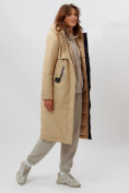 Оптом Пальто утепленное женское зимние бежевого цвета 112210B в Ростове-на-Дону, фото 4
