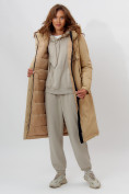 Оптом Пальто утепленное женское зимние бежевого цвета 112210B в Ростове-на-Дону, фото 5