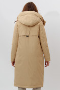 Оптом Пальто утепленное женское зимние бежевого цвета 112210B в Сочи, фото 9