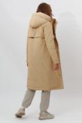 Оптом Пальто утепленное женское зимние бежевого цвета 112210B в Сочи, фото 7