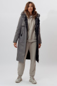 Оптом Пальто утепленное женское зимние серого цвета 112210Sr в Екатеринбурге, фото 12
