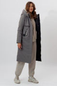 Оптом Пальто утепленное женское зимние серого цвета 112210Sr в Екатеринбурге, фото 14