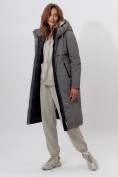 Оптом Пальто утепленное женское зимние серого цвета 112210Sr в Екатеринбурге, фото 15