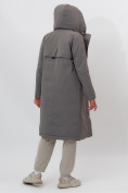 Оптом Пальто утепленное женское зимние серого цвета 112210Sr в Екатеринбурге, фото 18