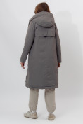 Оптом Пальто утепленное женское зимние серого цвета 112210Sr в Екатеринбурге, фото 9