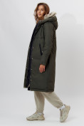 Оптом Пальто утепленное женское зимние темно-зеленого цвета 112210TZ в Екатеринбурге, фото 3