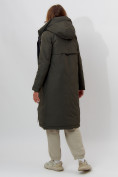 Оптом Пальто утепленное женское зимние темно-зеленого цвета 112210TZ в Екатеринбурге, фото 4