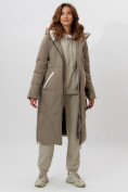 Оптом Пальто утепленное женское зимние бежевого цвета 112227B в Екатеринбурге, фото 6