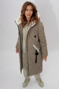Оптом Пальто утепленное женское зимние бежевого цвета 112227B в Екатеринбурге, фото 11