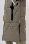 Оптом Пальто утепленное женское зимние бежевого цвета 112227B в Екатеринбурге, фото 12