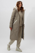 Оптом Пальто утепленное женское зимние бежевого цвета 112227B в Екатеринбурге, фото 7