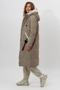 Оптом Пальто утепленное женское зимние бежевого цвета 112227B в Екатеринбурге, фото 8
