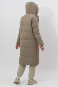Оптом Пальто утепленное женское зимние бежевого цвета 112227B в Екатеринбурге, фото 9