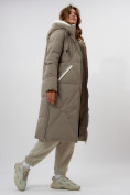 Оптом Пальто утепленное женское зимние бежевого цвета 112227B в Екатеринбурге, фото 3