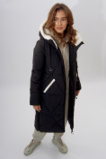 Оптом Пальто утепленное женское зимние черного цвета 112227Ch в Екатеринбурге, фото 8
