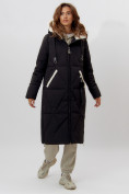 Оптом Пальто утепленное женское зимние черного цвета 112227Ch в Екатеринбурге