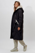 Оптом Пальто утепленное женское зимние черного цвета 112227Ch в Екатеринбурге, фото 9