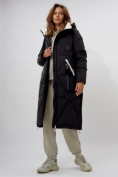 Оптом Пальто утепленное женское зимние черного цвета 112227Ch в Екатеринбурге, фото 10