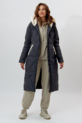 Оптом Пальто утепленное женское зимние темно-серого цвета 112227TC в Екатеринбурге, фото 4