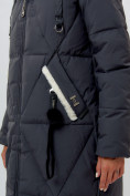 Оптом Пальто утепленное женское зимние темно-серого цвета 112227TC в Екатеринбурге, фото 10