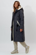 Оптом Пальто утепленное женское зимние темно-серого цвета 112227TC в Екатеринбурге, фото 5