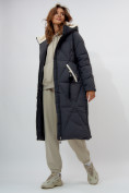 Оптом Пальто утепленное женское зимние темно-серого цвета 112227TC в Екатеринбурге, фото 8