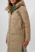 Оптом Пальто утепленное женское зимние бежевого цвета 112253B в Екатеринбурге, фото 10