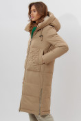 Оптом Пальто утепленное женское зимние бежевого цвета 112253B в Екатеринбурге, фото 8