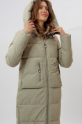 Оптом Пальто утепленное женское зимние бирюзового цвета 112253Br в Екатеринбурге, фото 10