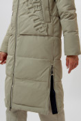 Оптом Пальто утепленное женское зимние бирюзового цвета 112253Br в Екатеринбурге, фото 12