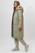 Оптом Пальто утепленное женское зимние бирюзового цвета 112253Br в Екатеринбурге, фото 3