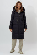 Оптом Пальто утепленное женское зимние черного цвета 112253Ch в Екатеринбурге, фото 10