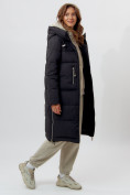 Оптом Пальто утепленное женское зимние черного цвета 112253Ch в Екатеринбурге, фото 3