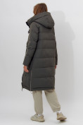 Оптом Пальто утепленное женское зимние темно-зеленого цвета 112253TZ в Екатеринбурге, фото 8