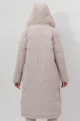 Оптом Пальто утепленное женское зимние бежевого цвета 112261B в Екатеринбурге, фото 7