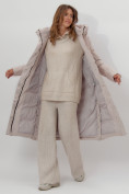 Оптом Пальто утепленное женское зимние бежевого цвета 112261B в Екатеринбурге, фото 11