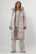 Оптом Пальто утепленное женское зимние бежевого цвета 112261B в Екатеринбурге, фото 12