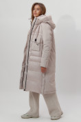 Оптом Пальто утепленное женское зимние бежевого цвета 112261B в Екатеринбурге, фото 9
