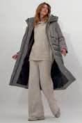 Оптом Пальто утепленное женское зимние цвета хаки 112261Kh в Екатеринбурге, фото 5